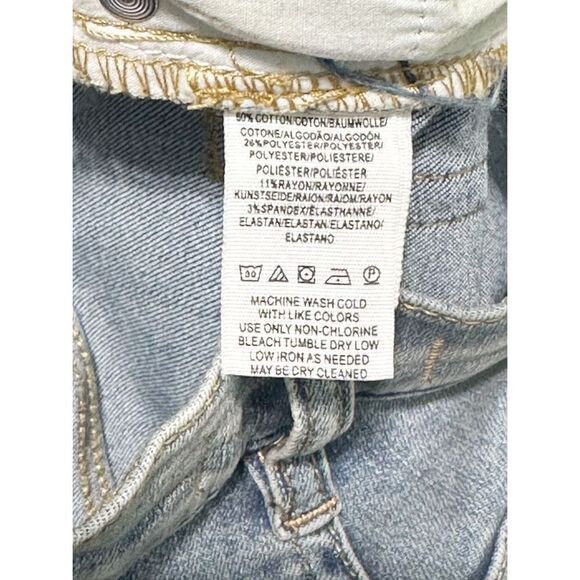 Free People Frayed Hem Distressed‎ Mid Rise Skinny Jeans Blue Stonewash Size 24 - Picture 4 of 11